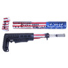Guntec USA AR .308 "Trump Series" Limited Edition Furniture Set with Cerakote Battleworn Finish, includes a patterned stock, fore-end, and buffer tube for AR-10 rifles.
