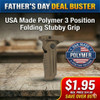 ABCSportZ TS-FG25T Polymer 3 Position Folding Stubby Grip