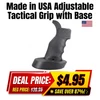ABC Sport Z Made in USA AR15 Panther Style Adjustable Sniper Grip with Stand, black tactical grip with textured surface and ergonomic design on a product display.