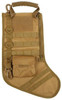 ABCSportZ Tactical Holiday Christmas Stocking, tan tactical gear sock with multiple compartments and attachment points.