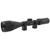 BSA Optics BSA OUTLOOK 3X-9X 40MM MIL ADJ OBJ, black rifle scope with adjustable turrets and mounting brackets for precision shooting.
