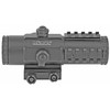 Konus 7203, tactical rifle scope with adjustable zoom, mounting rings, and textured grip for precision shooting.