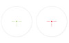Leapers, Inc. - UTG SCP-DS3840TDQ, image of two scope reticles with one green and one red aiming point.