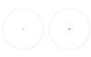 Leapers, Inc. - UTG UTG RED/GRN RD W/PICT MNT DECK, image showing two circular reticle patterns with green and red dots for sight aiming.