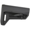 Magpul Industries Moe SL-M Stock Mil-Spec Black, a black polymer rifle stock with adjustable length and textured grip for enhanced stability and comfort.