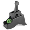 Maglula Ltd. Maglula LU12B AK47 Lula Loader/Unloader - Speed Up Magazine Loading & Unloading, Military-Grade Tool - Close-up of the black plastic loader with the green label for efficient firearm magazine handling.