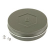 Benjamin Sheridan BD22 22Cal 14.3Gr Domed Pellet, gray pellet tin with embossed 'B' logo and two small pellets