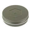 Benjamin Sheridan BD22 Match Grade .22 Cal Airgun Pellets, gray pellet tin with embossed 'B' on top, for precision shooting and hunting.