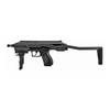 Umarex 2254824, a tactical airgun with a sleek black design featuring a compact frame, pistol grip, and adjustable shoulder stock.