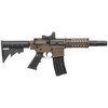 Crosman BMPWX, tactical air rifle with adjustable stock, picatinny rail for accessories, and mock magazine for airgun shooting.