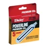 Product Daisy 997580-611, box of 5 premium CO2 cylinders for airsoft guns with bright red, black, and yellow packaging, featuring an image of a transparent CO2 cartridge.