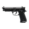 Umarex 2253017, a semi-automatic handgun with a black slide and grip, featuring textured handle and detailed mechanics for accurate shooting.