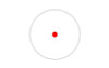 Holosun Technologies HS403C+HM3X Combo, image showing a red dot sight with a target reticle inside a circular view.