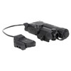 Holosun Technologies Holosun IRIS-IR1 Infrared Laser System - Tactical Rail-Mounted IR Laser with Remote Activation, black infrared laser device with cable and remote control attached.