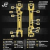 ABC SportZ .223 Gunsmithing Combo Wrench Multi-Tool, forged steel, with detailed labeled diagram showing various features and specifications for firearm maintenance.
