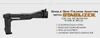 Strike Industries SI-FSA-SPCZ Single Side Folding Adapter with Stabilizer for CZ Scorpion EVO3 and 3Plus, firearm accessory showing a compact, black folding stock mechanism designed for tactical shooting.