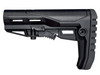 ABC SportZ Made in USA AR15/M16/M4 Mil-Spec Enhanced Stock with Screwed, Rubberized Recoil Pad, black adjustable rifle stock for tactical firearms.