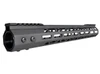 Presma UMMARA15 15 inch 223/5.56 Super Light M-LOK Free Float Handguard with Partial Top Rail, in black with lightweight design and modular M-LOK slots for accessories.