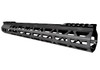 Presma UMMARA15 15" 223/5.56 Super Light M-LOK Free Float Handguard with Partial Top Rail, black, lightweight gun accessory with M-LOK slots and partial top rail for firearm customization.