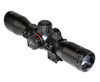 Kexuan 4X32 Compact Scope with Red/Green 5 Line Reticle and 1-inch Dovetail Scope Rings, black tactical rifle scope for precision shooting.