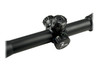 Kexuan 6-24X50AOL Rifle Scope With Front AO, RGB Mil-Dot Reticle, close-up of the black scope with adjustable knobs for focus and magnification.
