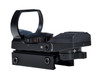 Kexuan Mini Reflex Red/Green Dot Sight with 4 Reticle Patterns, Picatinny Mount, close-up of the aim point sight with adjustable settings and mounting hardware