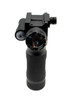 Kexuan Tactical LED Aluminum Front Grip Flashlight and Green Laser Sight Combo [GPGL01], tactical flashlight and green laser sight mounted on a black aluminum front grip.