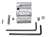 Presma 0.750" Adjustable Low Profile Gas Block, Stainless Steel (GB10-SS), metallic gas block with mounting hardware and two hex keys.