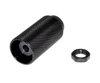 Presma 1/2"x28 Muzzle Brake for 223/5.56, Blast Forwarding Sound Redirect, Steel, Black [MZ-04-01-B], close-up of the black steel muzzle brake and nut with textured surface.