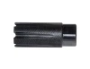Presma MZ-08-01-B Competition Grade Muzzle Brake for .223/5.56, side view of a black knurled steel muzzle brake with precision-cut ports on a white background