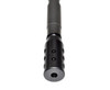Presma 1/2x28 Muzzle Brake, Black Steel - AR-15, front view showing the black steel muzzle brake with multiple venting holes.