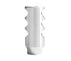Presma 1/2x28 Short Muzzle Brake with Wrench flats - Stainless Steel - AR-15 .223/5.56, image of a stainless steel muzzle brake with wrench flats and internal threading for AR-15 rifles.