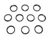 Presma 10 Piece Crush Washer Set, black steel crush washers arranged in a grid.