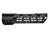 Presma 10" 308 DMPS LOW Free Float M-LOK Handguard with Partial Top Rail, black firearm handguard with M-LOK slots and partial top rail for firearm customization.