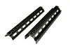 Presma 12inch Rifle Length 2pc Drop-In Handguard for AR-15, black metal handguard with multiple slots and round end cap design.