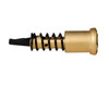 Presma 223/5.56/.308 Forward Assist Assembly, 6082 Anodized Aluminum, Gold, close-up view of the gold anodized aluminum forward assist assembly with black spring and tip.