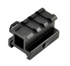 Presma 3 Slot Picatinny Riser Mount, black medium profile riser with three slots and a length of 1.6 inches for adding height to firearm optics.