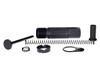 Presma 3.5" AR .223/5.56 Short Buffer Tube System, Black, disassembled with components including buffer tube, spring, stock, and accessories on a white background.
