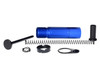 Presma 3.5" Short Buffer Tube System, Dark Blue with metal and plastic components including a spring, cross pin, and rings for firearm accessory installation.