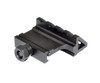 Presma 45 Degree Offset Picatinny 4 Slot Rail Mount, black metal tactical accessory with mounting screw and offset design for firearms.