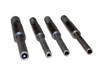 Presma 4pc Roll Pin Punch Starter Set, four black metal punch tools with knurled grips and hollow tips for precise pin installation.