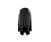 Presma 5/8x24 Competition Grade Muzzle Brake Recoil Compensator for 308, Steel with Black Knurled Phosphate Finish, front view showing threaded end and venting slots.