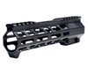 Presma 8.2" M-LOK Free Float Handguard with Integrated Hand Stop for 223/5.56 Uppers, black tactical firearm handguard with M-LOK slots and integrated hand stop for enhanced grip and control.