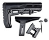 Presma AAST30 Mil-Spec Enhanced Stock with Polymer Cheek Riser, Screws, and Rubberized Recoil Pad, assembled components for firearm upgrade.