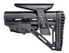 Presma AAST32 Mil-Spec Enhanced Stock - Advanced Recoil Dampener Suspension System with Polymer Cheek Riser, Screwed, and Rubberized Recoil Pad, in black finish.