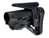 Presma AAST32 Mil-Spec Enhanced Stock, advanced recoil dampener suspension system with polymer cheek riser and screwed rubberized recoil pad, shown in black.