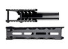 Presma Aftermarket Combo Set for Remington 870 12 gauge, black aluminum saddle mount and forend with rail system, compatible with shotgun firearms.
