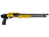 Presma Aftermarket Combo Set for Remington 870 12 gauge - Saddle Mount & Forend - Aluminum - Gold, image of a tactical shotgun with a gold-colored aluminum saddle mount and forend.
