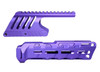 Presma Aftermarket Combo Set for Remington 870 12 gauge, purple aluminum saddle mount and forend with tactical design and ventilation slots.