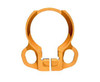 Presma Aluminum Receiver End Plate with Dual Sling Clip Type Adapters for .223/5.56/.308 Buffer Tubes, Golden Orange, showing a close-up view of the orange-colored aluminum end plate with a circular design and dual sling clip attachments.